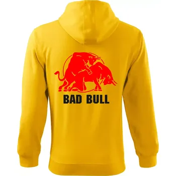 Pánská mikina Bad Bull - Mikina s kapucí na zip trendy zipper - XL ( Žlutá )