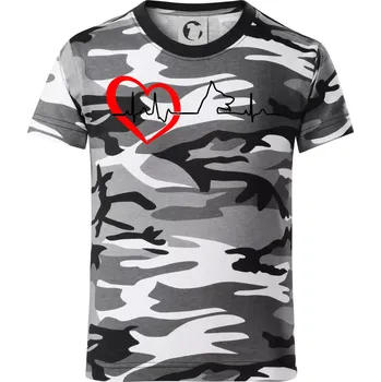 Chlapecké tričko Německý ovčák ekg - Dětské maskáčové triko - 122 cm/6 let ( Šedý maskáč )