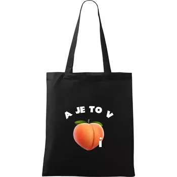 Nákupní taška A je to v peachi - Taška bavlněná - 42 x 38 cm ( Černá )