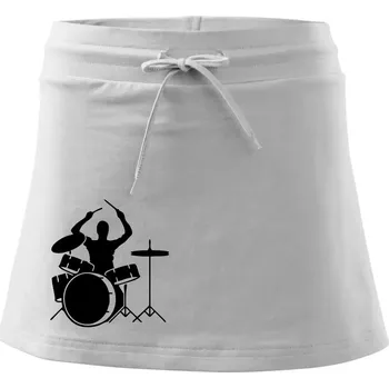 Dámská sukně Bicí bubeník - Sportovní sukně - two in one - XL ( Bílá )