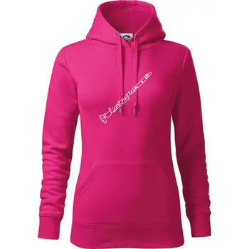 Dámská mikina Klarinet nápis - Mikina dámská Cape s kapucí - S ( Purpurová )