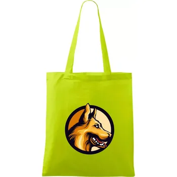 Německý ovčák - v kruhu - Taška bavlněná - 42 x 38 cm ( Limetková )