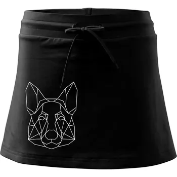 Dámské oblečení Německý ovčák - Geometrie - Sportovní sukně - two in one - S ( Černá )