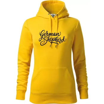 Dámská mikina German shepherd - nápis okrasny - nápis okrasný - Mikina dámská Cape s kapucí - 2XL ( Žlutá )