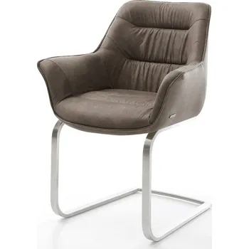 Jídelní židle DELIFE Jídelní židle Kaira-Flex mikrovlákno taupe vintage plochý jídelní židle nerezová ocel