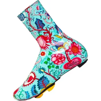 Cyklistické návleky Cyklistické návleky na tretry Cycology Secret Garden (Motiv Secret Garden - Aqua, velikost L)