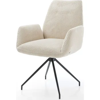 Jídelní židle DELIFE Jídelní židle Zoa-Flex plyšový manšestr béžová křížová podnož zúžená černá taštičkové pružiny
