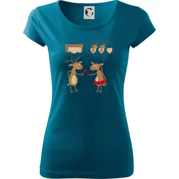 Sobí láska (Hana-creative) - Dámské triko Pure - XL ( Petrolejová )