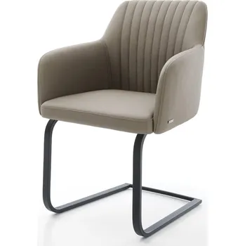 Jídelní židle DELIFE Jídelní židle Greg-Flex pravá kůže tmavě béžová jídelní židle plochá černá taštičkové pružiny