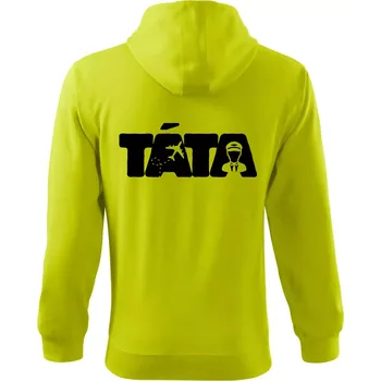Pánská mikina Táta nápis - pilot - Mikina s kapucí na zip trendy zipper - XL ( Limetková )
