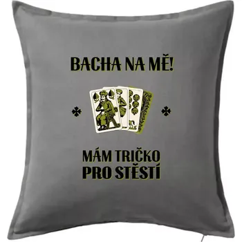 Polštář Tričko pro štěstí - Prší - Polštář 50x50 - 50x50 - Včetně výplně ( Tmavě šedý melír )