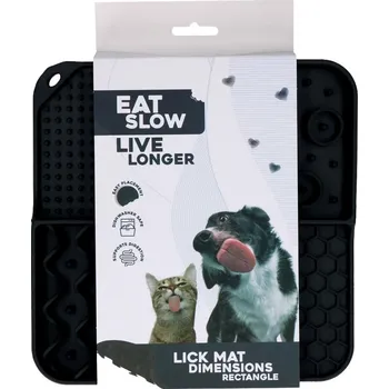 lízací podložka Eat Slow Live Longer lízací zpomalovací podložka Rectangle šedá