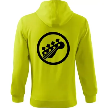 Pánská mikina Kytara kruh - Mikina s kapucí na zip trendy zipper - 2XL ( Limetková )