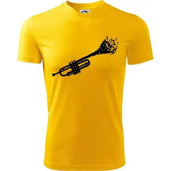 Chlapecké tričko Trubka noty - Dětské triko sportovní (dresovina) - 122 cm/6 let ( Žlutá )