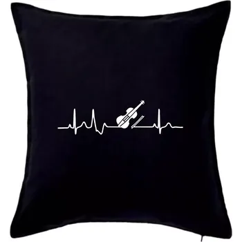 Polštář EKG housle - Polštář 50x50 - 50x50 - Pouze potah ( Černá )