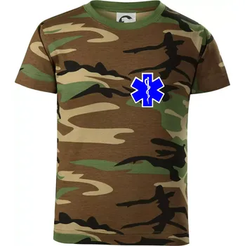 Hvězda samostatná - záchranář / rescue - Dětské maskáčové triko - 146 cm/10 let ( Hnědý maskáč )