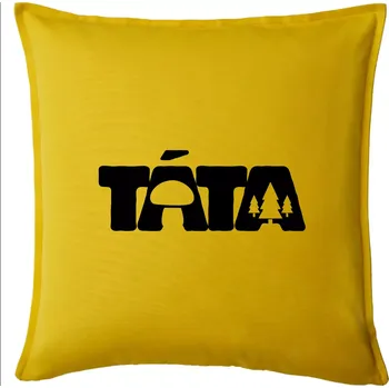 Polštář Táta nápis - houbař - Polštář 50x50 - 50x50 - Pouze potah ( Žlutá )