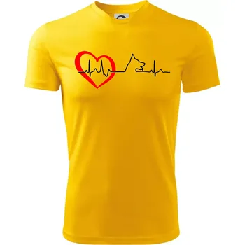 Chlapecké tričko Německý ovčák ekg - Dětské triko sportovní (dresovina) - 134 cm/8 let ( Žlutá )