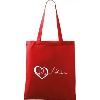 Německý ovčák ekg - Taška bavlněná - 42 x 38 cm ( Červená )