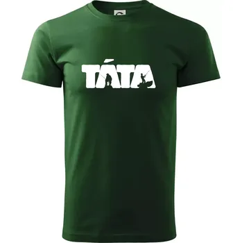 Pánské tričko Táta nápis - rybář - Triko extra velké (5-8XL) - 7XL ( Lahvově zelená )