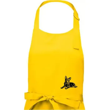 Kuchyňská zástěra Německý ovčák - štěně - Pánská zástěra na vaření - Univerzální velikost ( Žlutá )
