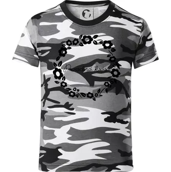 Chlapecké oblečení Přírodní krása - Dětské maskáčové triko - 134 cm/8 let ( Šedý maskáč )