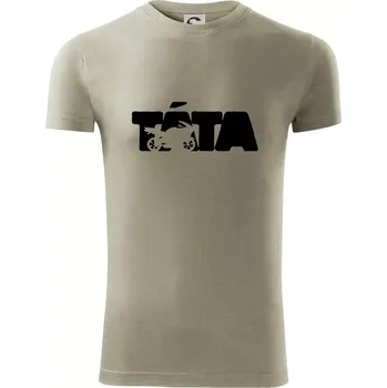 Táta nápis - motorka supersport - Viper FIT - Pánské zůžené tričko - S ( Light khaki )