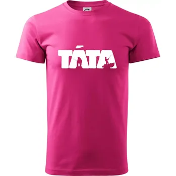 Pánská móda Táta nápis - rybář - Klasické pánské triko vyšší gramáže - XL ( Purpurová )