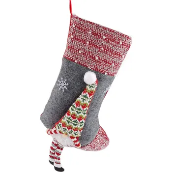 Vánoční dekorace Mikulášská / vánoční punčocha 24x44 cm