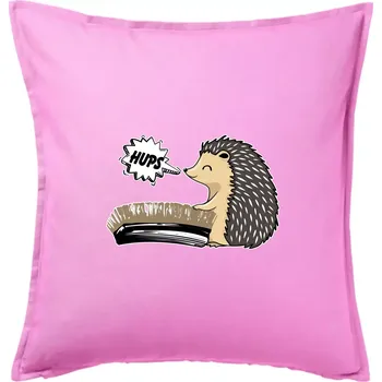 Polštář Ježek a rýžák - Polštář 50x50 - 50x50 - Včetně výplně ( Růžová )