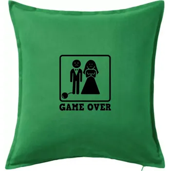 Polštář Game Over rozlučka - Polštář 50x50 - 50x50 - Pouze potah ( Středně zelená )