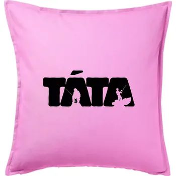Polštář Táta nápis - rybář - Polštář 50x50 - 50x50 - Pouze potah ( Růžová )