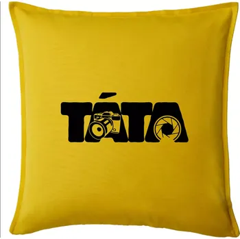 Polštář Táta nápis - fotograf - Polštář 50x50 - 50x50 - Včetně výplně ( Žlutá )