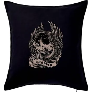Polštář Chopper kolo křídla - Polštář 50x50 - 50x50 - Pouze potah ( Černá )