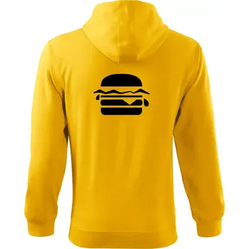 Pánská mikina Hamburger ikona - Mikina s kapucí na zip trendy zipper - S ( Žlutá )