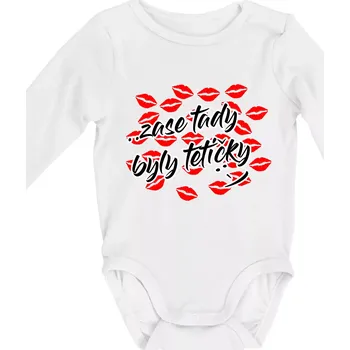 Kojenecký body Pusinky Zase tady byly tetičky - Body kojenecké s dlouhým rukávem - Dlouhý r. do 3 měs ( Bílá )