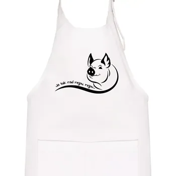 Kuchyňská zástěra Prasátko - Já tak rád rejpu, rejpu - Dětská zástěra na vaření - Univerzální velikost ( Bílá )