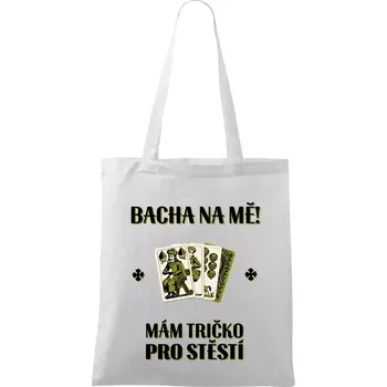 Nákupní taška Tričko pro štěstí - Prší - Taška bavlněná - 42 x 38 cm ( Bílá )