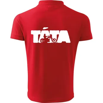 Pánská košile Táta nápis - motorka chopper - Polokošile pánská Pique Polo 203 - 4XL ( Červená )