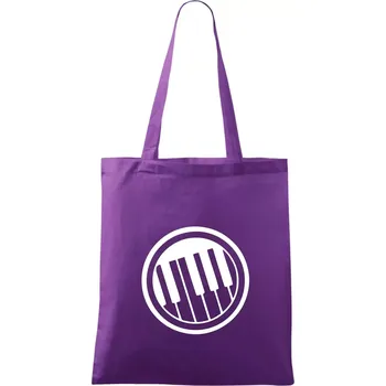 Nákupní taška Piano kruh - Taška bavlněná - 42 x 38 cm ( Fialová )