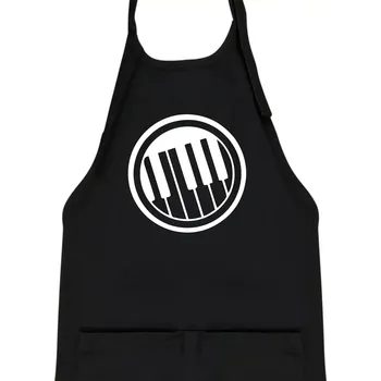 Kuchyňská zástěra Piano kruh - Dětská zástěra na vaření - Univerzální velikost ( Černá )