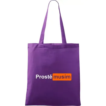 Nákupní taška Porn - prostě musím - Taška bavlněná - 42 x 38 cm ( Fialová )