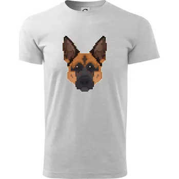 Pánské tričko Německý ovčák - Rozkostičkovaný - Triko extra velké (5-8XL) - 8XL ( Světlešedý Melír )