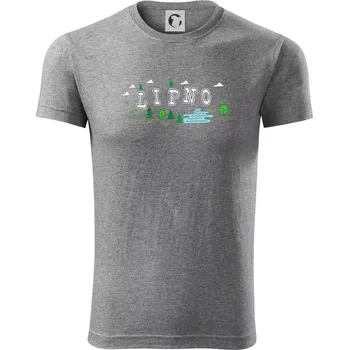 Pánské tričko Jezero Lipno - Viper FIT - Pánské zůžené tričko - M ( Tmavě šedý melír )