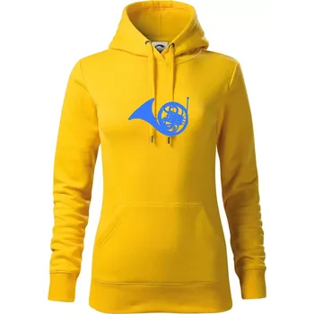 Dámská mikina Blue French Horn - Mikina dámská Cape s kapucí - XL ( Žlutá )