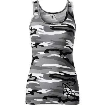 Dámské tričko Kolo na výšku - Dámské Maskáčové tílko - M ( Šedý maskáč )