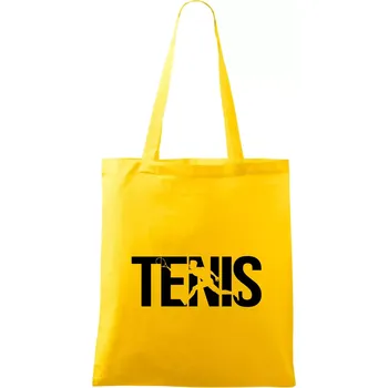 Tenis nápis silueta - Taška bavlněná - 42 x 38 cm ( Žlutá )