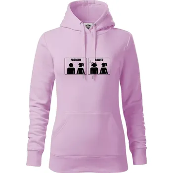 Dámská mikina Problém - Music - Mikina dámská Cape s kapucí - S ( Orchid )