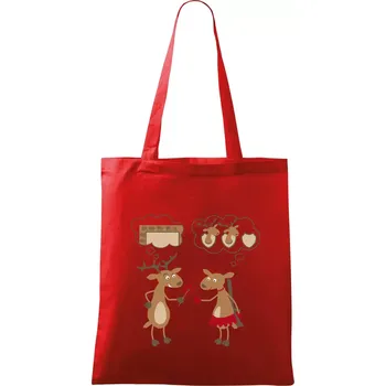 Nákupní taška Sobí láska (Hana-creative) - Taška bavlněná - 42 x 38 cm ( Červená )