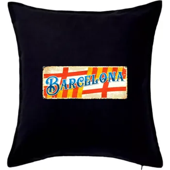 Polštář Cedula stará Barcelona - Polštář 50x50 - 50x50 - Pouze potah ( Černá )